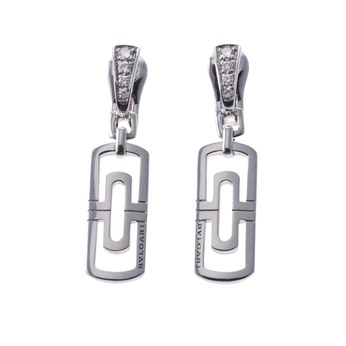 Bulgari Parentesi Diamond Gold Drop Earrings (1 of 4)