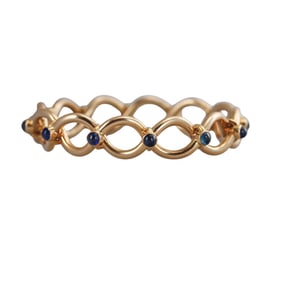Tiffany & Co France Vintage 18k Gold Sapphire Bangle Bracelet