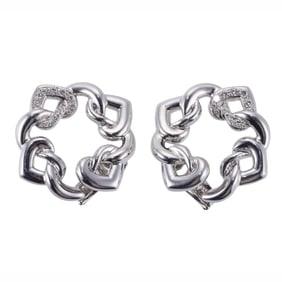 Bulgari Bvlgari Diamond 18k White Gold Earrings