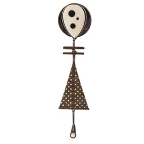 Macchiarini Silver Copper Bone Modernist Abstract Brooch Pin