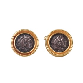 18k Gold Ancient Coin Cufflinks