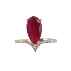 18k Gold No Heat 2.36ctw Ruby Diamond Ring