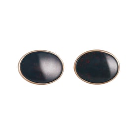 Tiffany & Co Vintage 14k Gold Bloodstone Cufflinks