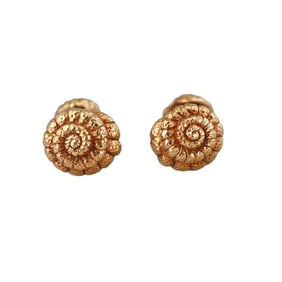 David Webb 18k Gold Swirl Motif Cufflinks