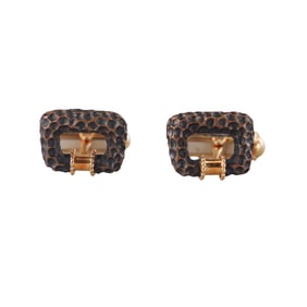 Boucheron 18k Gold Bronze Textured Finish Cufflinks