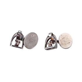 Asprey Sterling Silver Stirrup Cufflinks