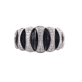 Simon G 18k Gold Diamond Onyx Ring