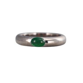 18k Gold Emerald Gypsy Ring