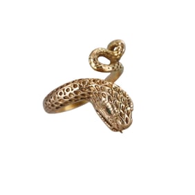 Antique 18k Gold Emerald Snake Ring