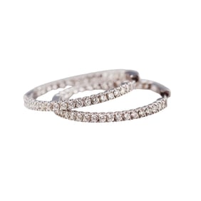 14k Gold Inside Out Diamond Hoop Earrings