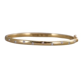 Tiffany & Co Etoile 18k Gold Platinum Diamond Bangle Bracelet