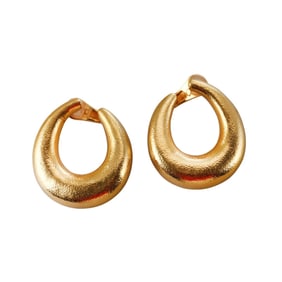 Zolotas Greece 22k Gold Hoop Earrings