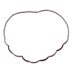 14k Gold Diamond Ruby Necklace