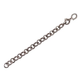 David Yurman Silver Cable Oval Link Bracelet