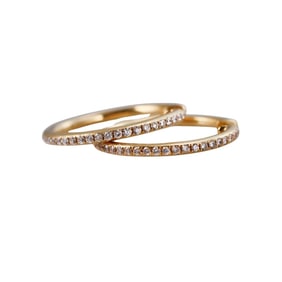 18k Gold Diamond Hoop Earrings