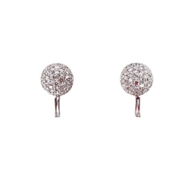 18k Gold 3.00ctw Diamond Cluster Ball Earrings
