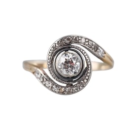 Antique 14k Gold Platinum Diamond Ring