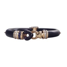 La Nouvelle Bague 18k Gold Silver Diamond Sapphire Enamel Bangle Bracelet