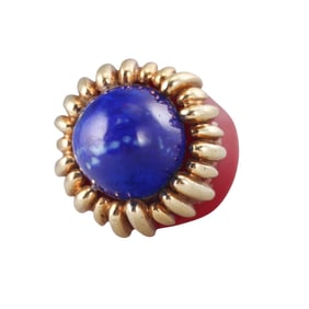 14k Gold Lapis Resin Cocktail Ring