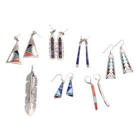 Native American Douglas Etsitty Adam Fiero T. Wilson Marie Tsosie Navajo Gemstone Earrings Pendant