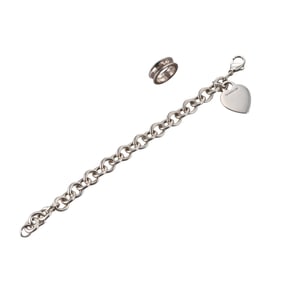 Tiffany & Co Return To Heart Charm Bracelet Band Ring Lot