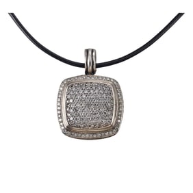 David Yurman Larger Albion Silver Diamond Pendant Enhancer
