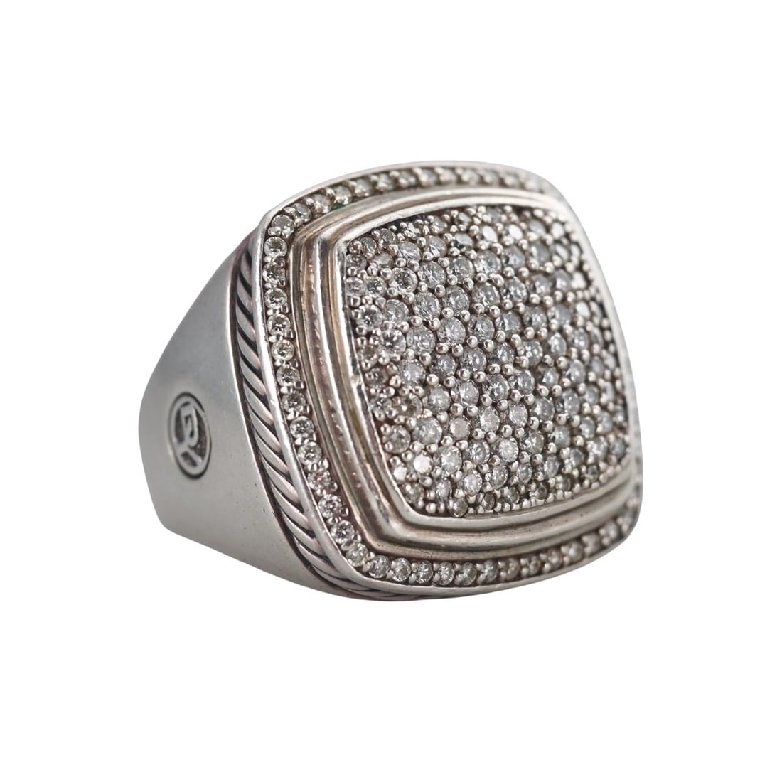 David Yurman Large Albion 1.53ctw Diamond Silver Ring (1 of 5)