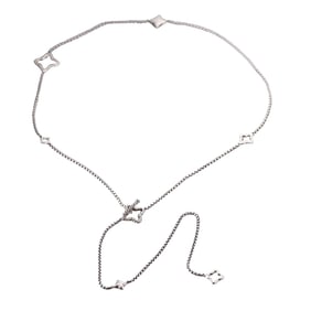 David Yurman Sterling Silver Quatrefoil Box Chain Necklace