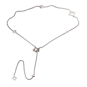 David Yurman Sterling Silver Quatrefoil Box Chain Necklace