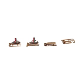 Vintage 14k Gold Sled Charm Lot of 4