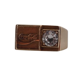 Mid Century Gold Coca Cola Men's Ring
