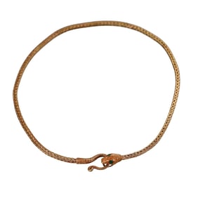 Antique 18k Gold Emerald Snake Necklace