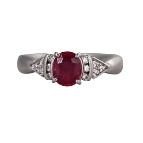 1.16ct Ruby Diamond Platinum Ring