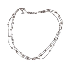 18k Gold Diamond 3 Strand Necklace