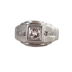 Mid Century 14k Gold Diamond Men's Ring