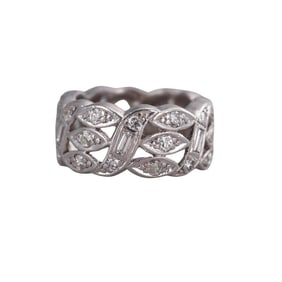 Art Deco Platinum Diamond Eternity Band Ring