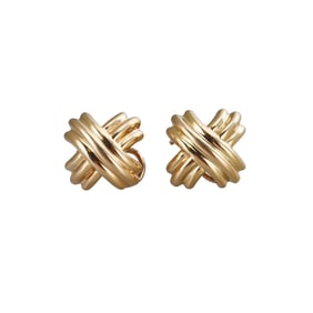 Tiffany & Co 18k Gold Classic X Earrings