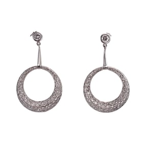 18k Gold 3.50ctw Diamond Drop Earrings