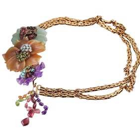 Iradj Moini Multi Gemstone Flower Belt