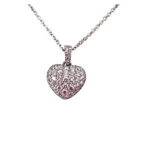 14k Gold Diamond Heart Pendant Necklace