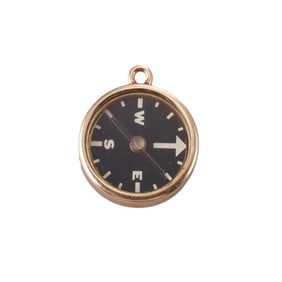 Vintage 14k Gold Compass Charm Pendant