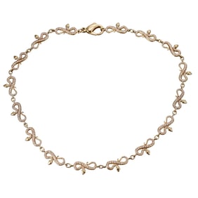 18k Gold Diamond Snake Link Necklace