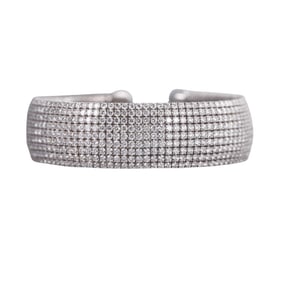 18ctw Diamond 18k Gold Cuff Bracelet