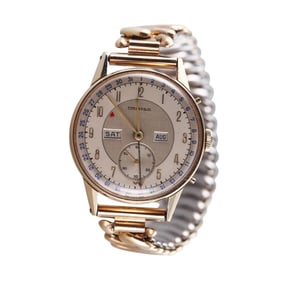 Movado 14k Gold Triple Calendar Watch Retailed by Tiffany & Co. 44776