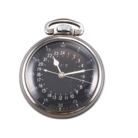 Hamilton GCT Military 22 Jewel Silver Pocket Watch Cal. 4992B