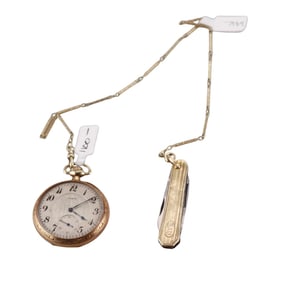 Elgin 14k Gold Pocket Watch on Chain
