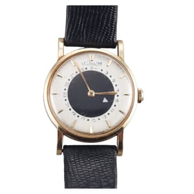 LeCoultre Calendar Disc 14k Gold Manual Wind Watch