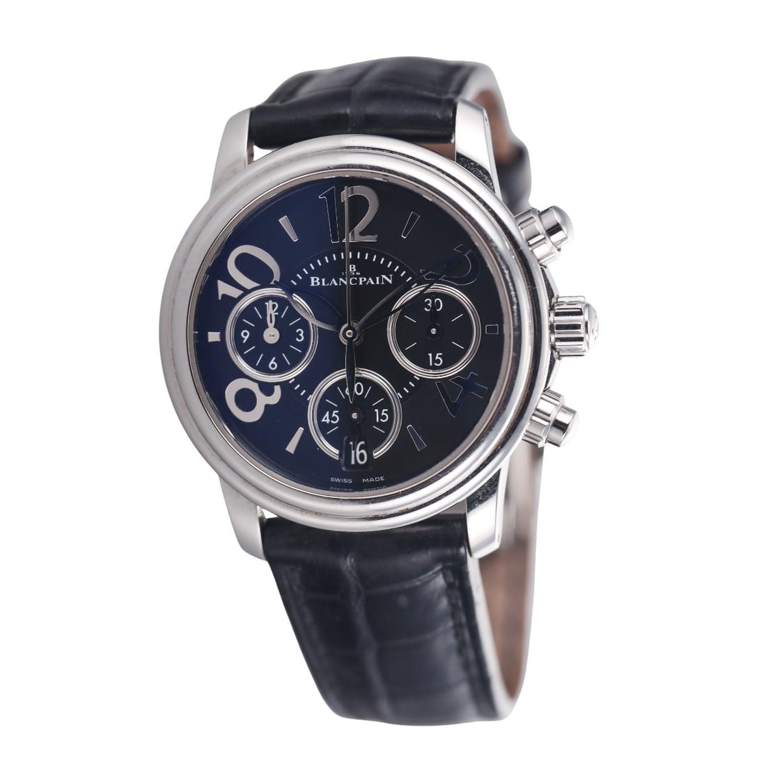 Blancpain Camelia Flyback Chronograph Stainless Steel Automatic Watch 3485F-1130-97B: Metal : Stainless Steel Designer : Blancpain Movement : Automatic- working order Measurements : 34mm case diameter Reference/Model: : 3485F-1130-97B/Camelia Flyback Chronograph F