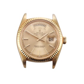 Vintage Rolex Day-Date Champagne 18k Yellow Gold Automatic Watch 1830