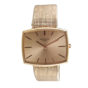 Vintage Patek Phillipe TV 18k Yellow Gold Manual Wind Watch 3527